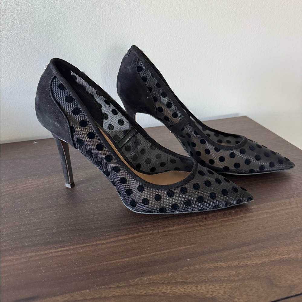 Sam Edelman Hazel Polka Dot Mesh Pump
